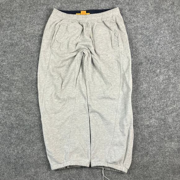 Mecca Sweatpants Mens Size L Gray Drawstring Logo Streetwear Hip Hop Y2K - Picture 1 of 10